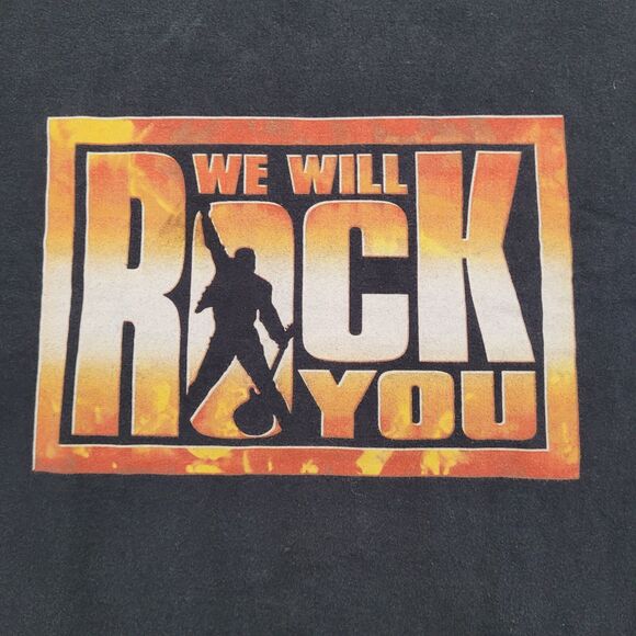 Vintage Y2K Rocker Shirt Medium 20x26 Black We-Will-Rock-You - Picture 13 of 15